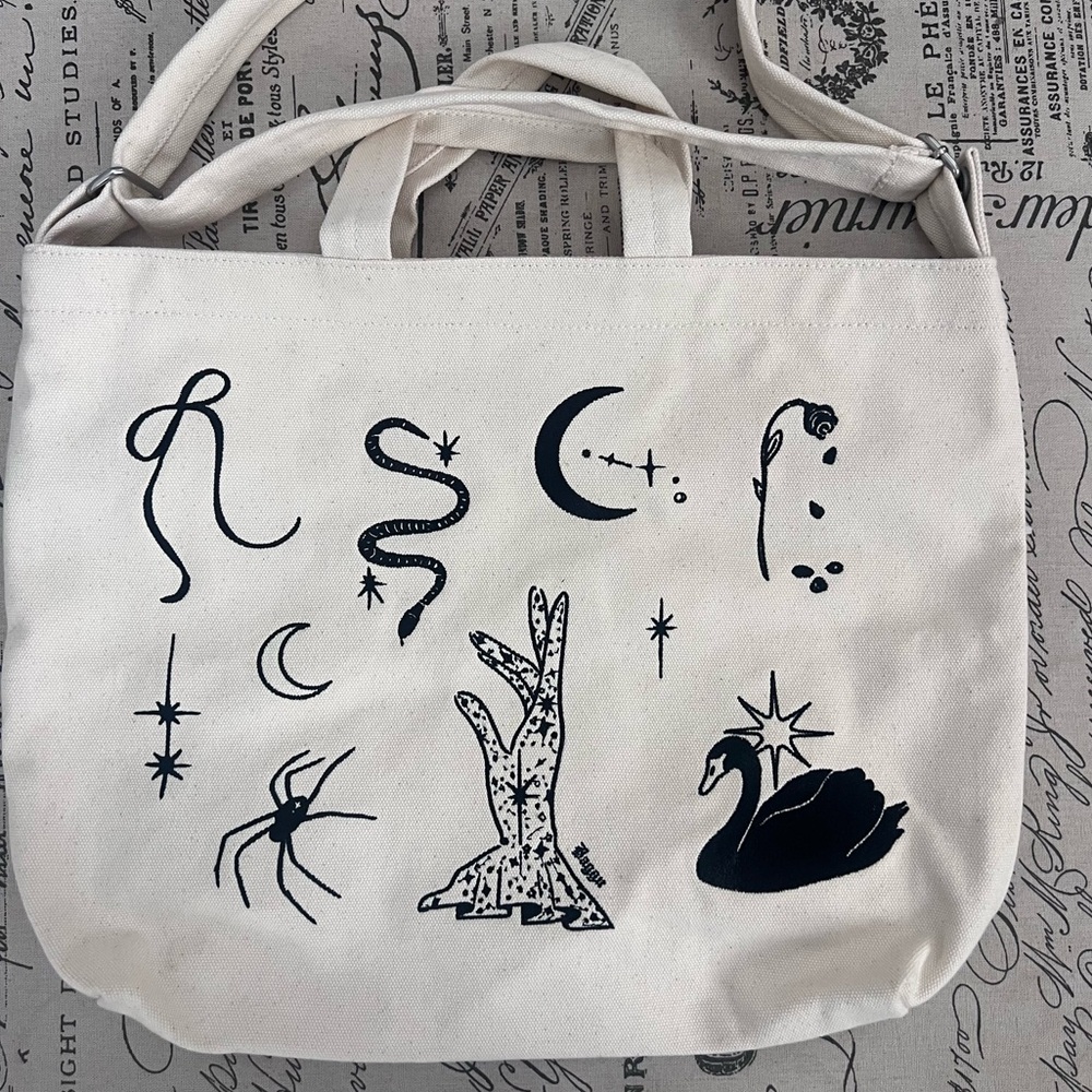 NWT Baggu Horizontal Zip Duck Bag - Embroidered Ballet Icons